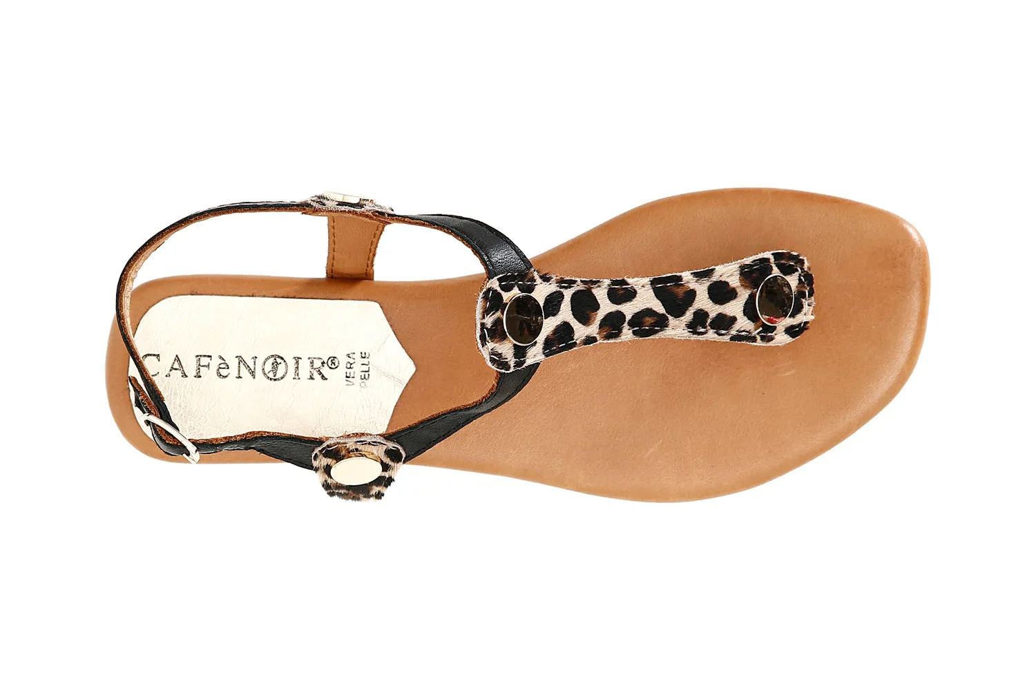 CafèNoir low-heel animal print flip-flops
