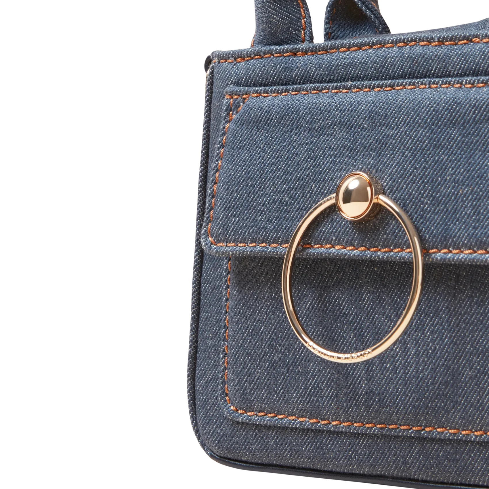 CLAUDIE PIERLOT Mini Cotton Denim Crossbody Bag | Blue