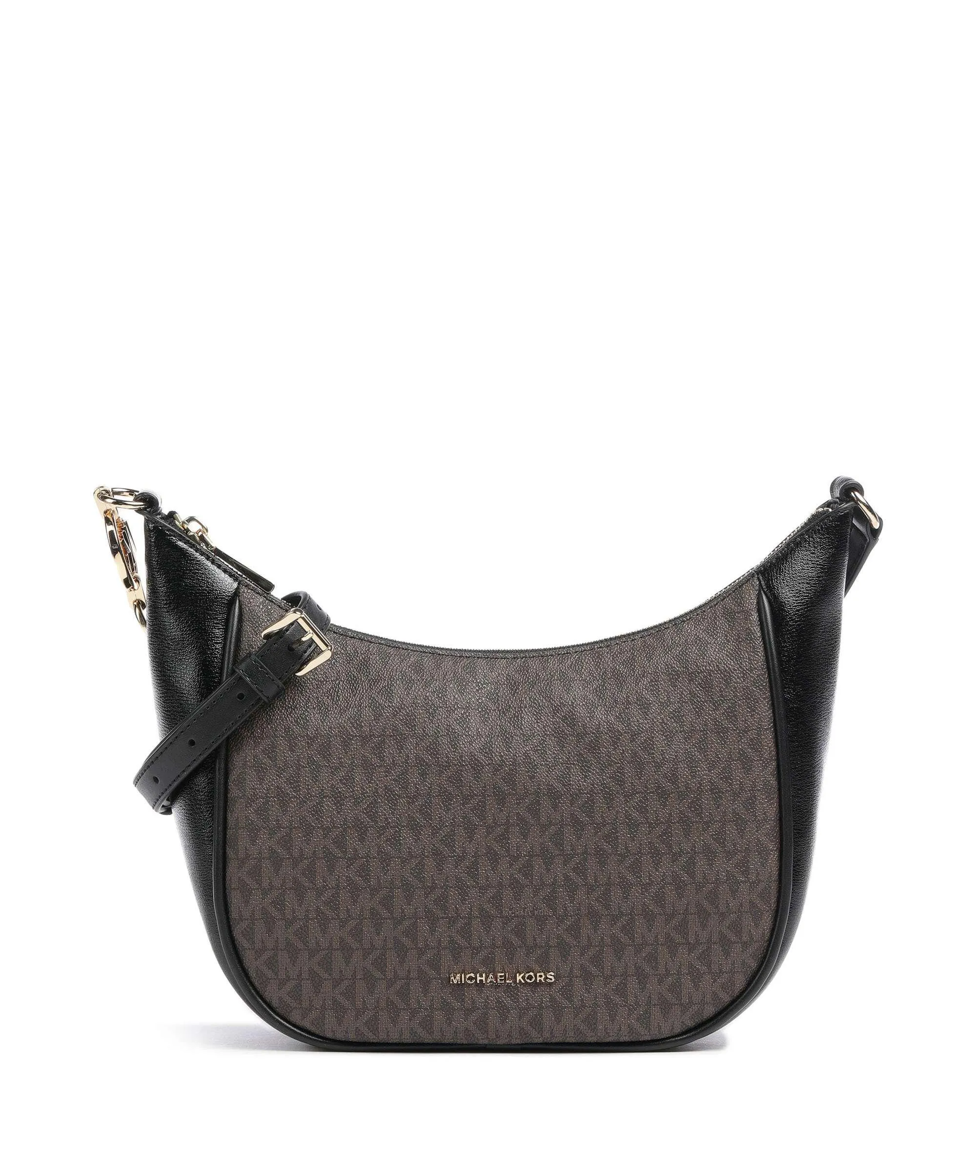 Dark Brown Canvas and Synthetic Leather Michael Kors Cheryl Crossbody Bag