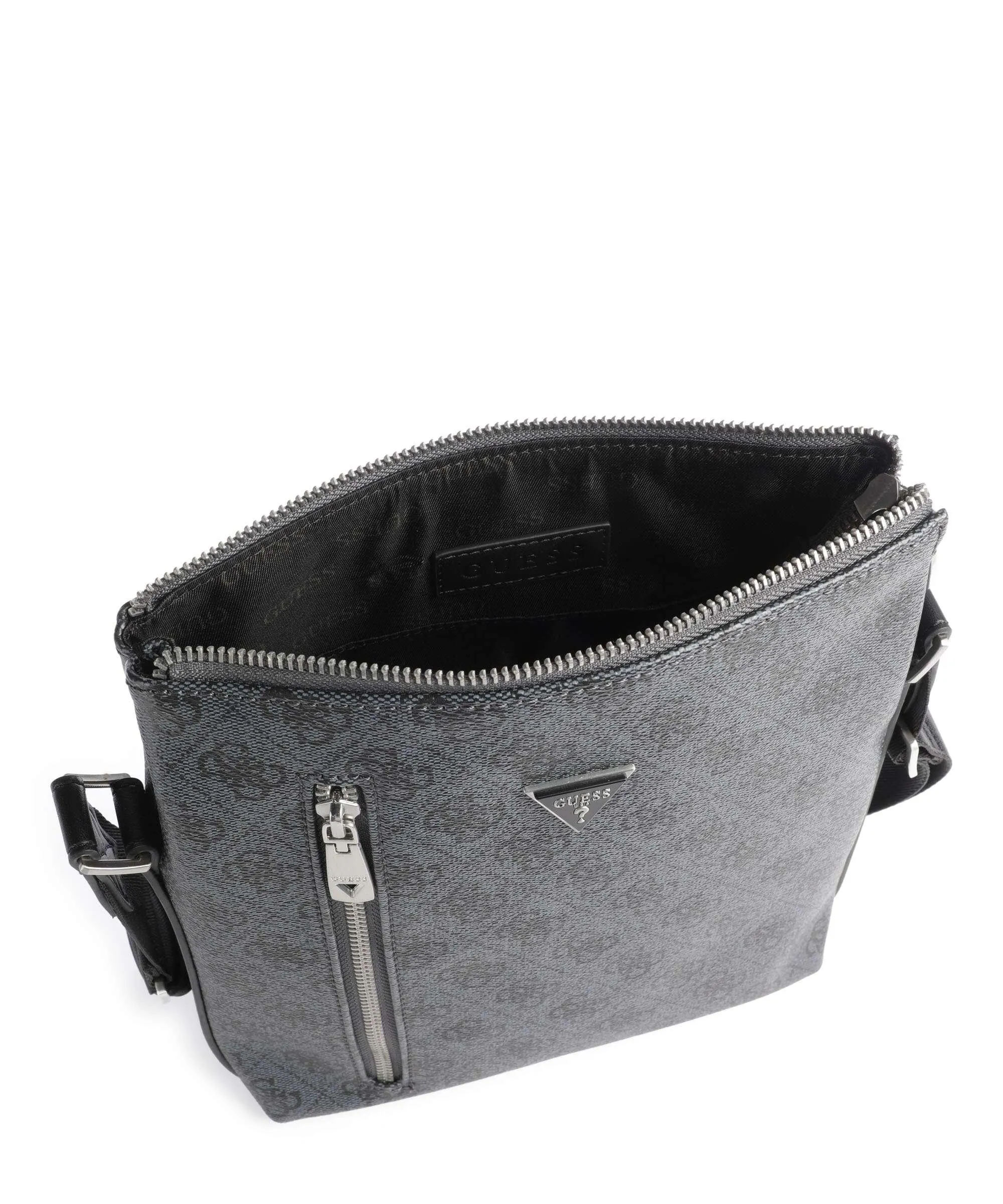 Dark Grey Synthetic Leather Guess Vezzola Eco Shoulder Bag