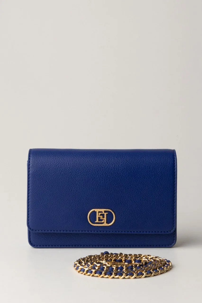 EF Blue Indaco Diamond Logo Shoulder Bags