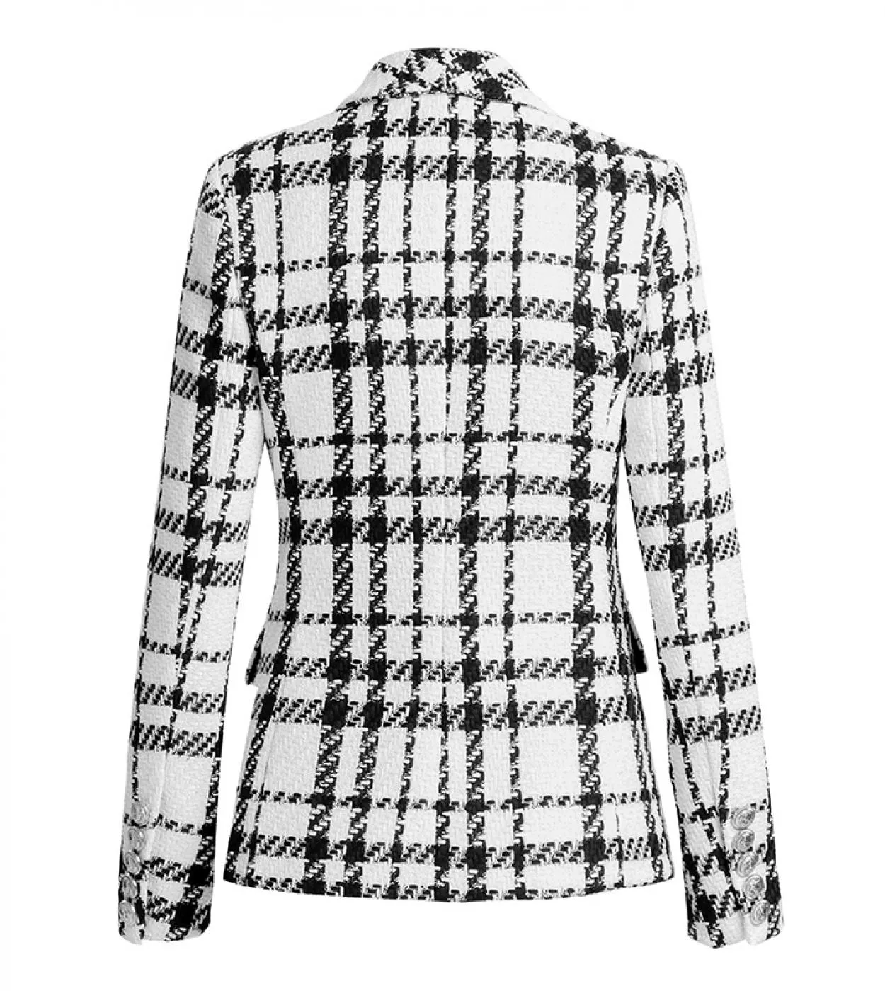 Harleyfashion Thick Winter Tweed Plaid Blazers - High Quality Elegant Casual Classic Women's Jackets