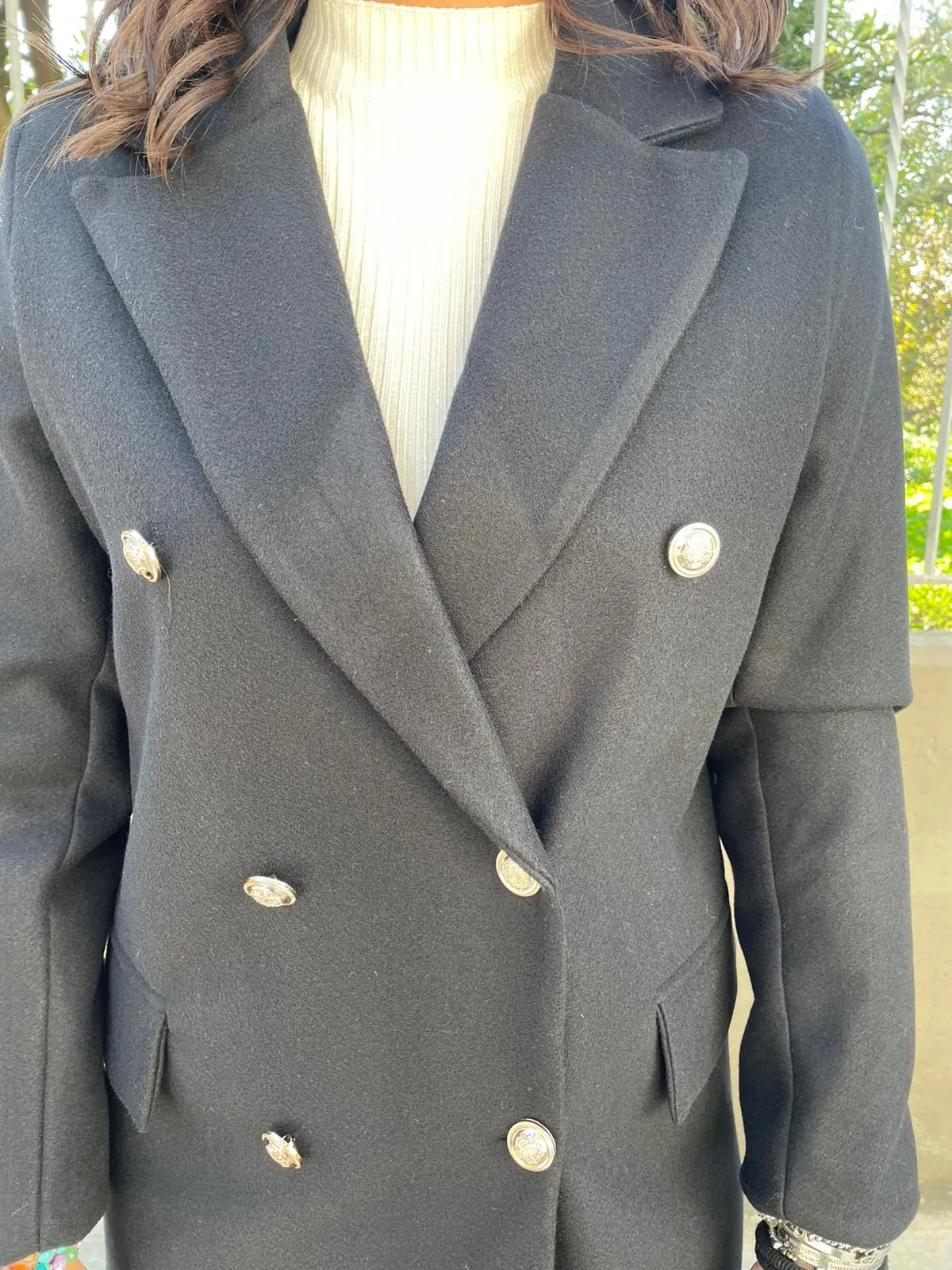 Long double-breasted coat