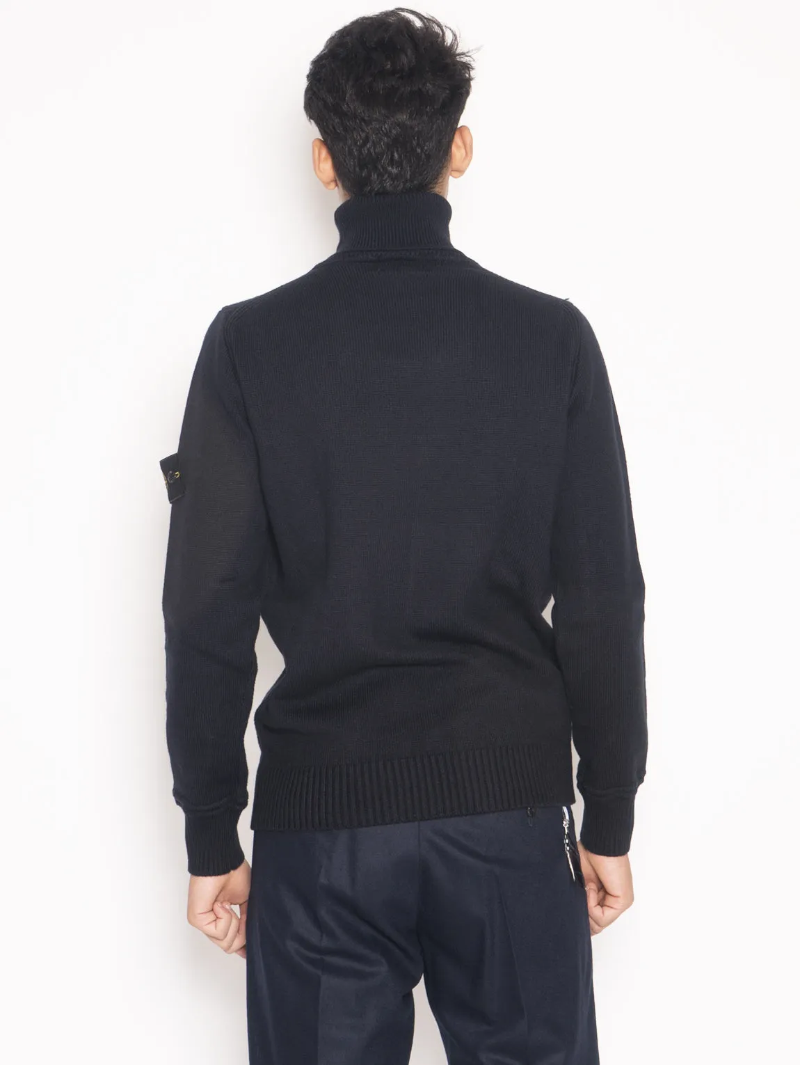 Maglia collo alto con maniche raglan 529A2 Blu