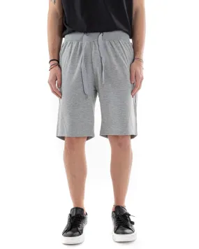 Mens Shorts Bermuda Grey - Comfortable Sporty Relax Fit - GIOSAL-PC1896A