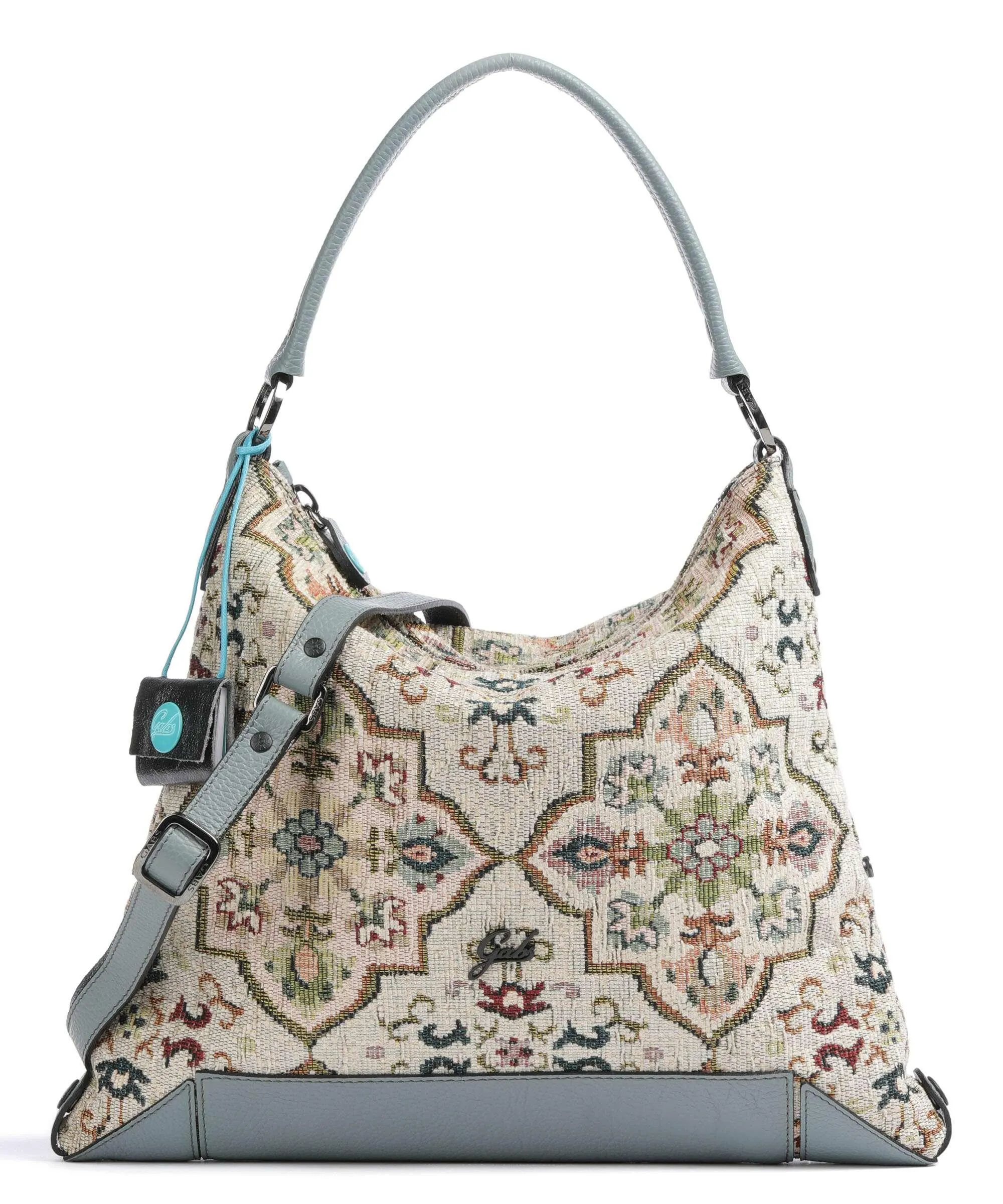 Multicolored Gabs Alice Hobo Bag in Polyester and Calfskin Leather