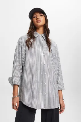 Oversized seersucker shirt, 100% cotton