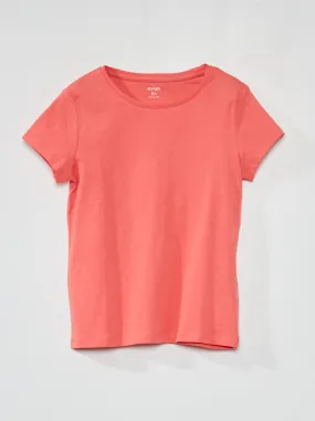 Plain jersey solid color pink T-shirt