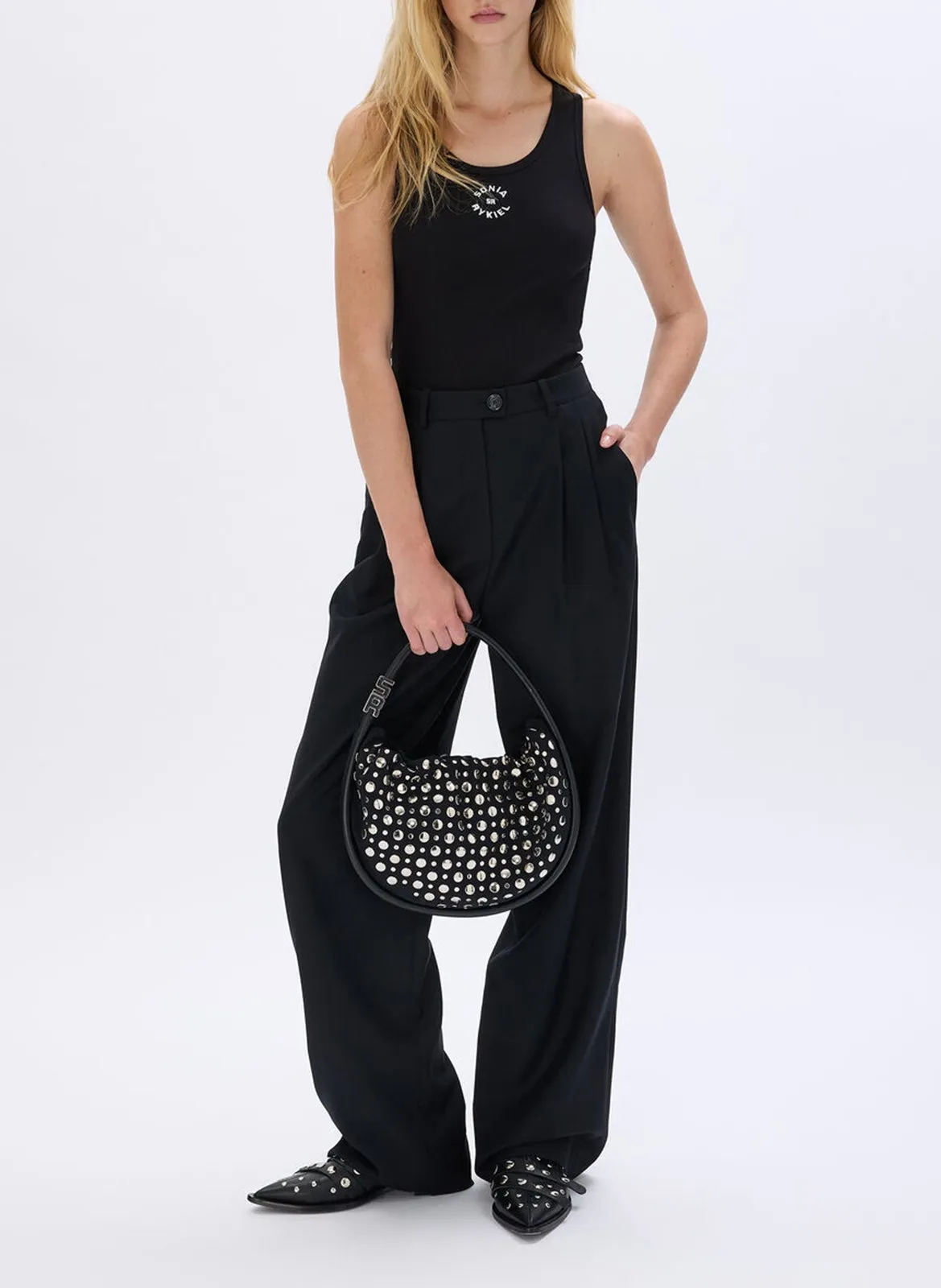 SONIA RYKIEL Studded Handbag in Black