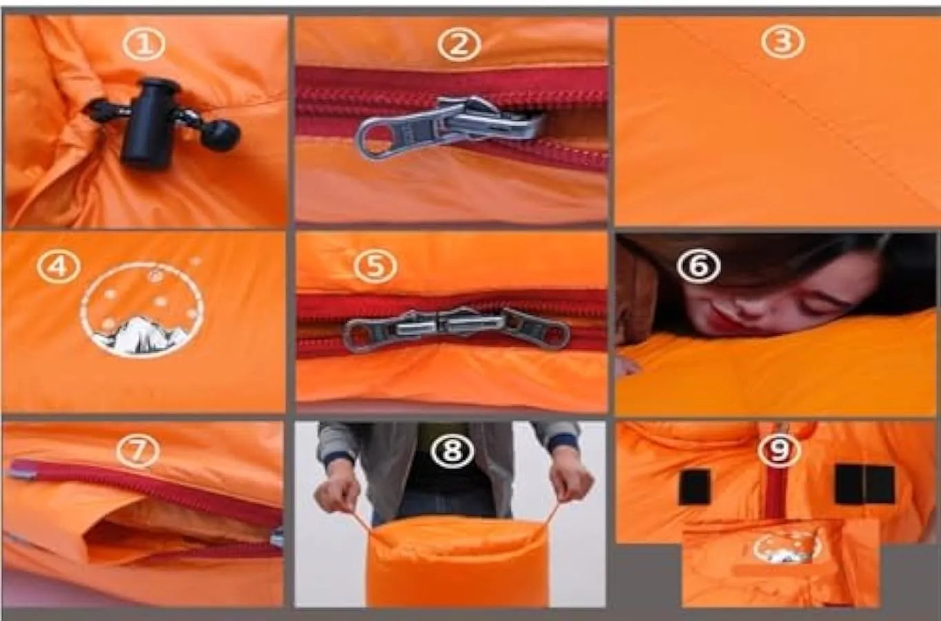 Winter Sleeping Bag Warm and Cold Resistant Feather Sleeping Bag for Adults with Assembleable Travel Case.